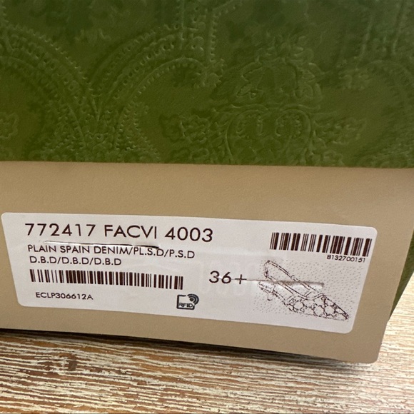 Gucci GG Embellished Denim Slingback Kitten Heel Pumps 36.5 - Picture 7 of 7